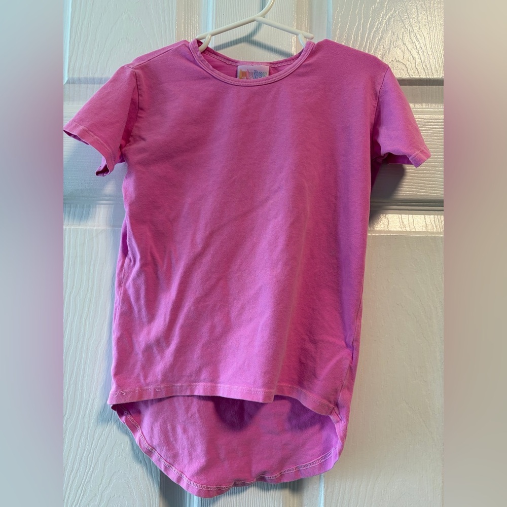 LuLaRoe Girls' Hot Pink Short Sleeve Tee